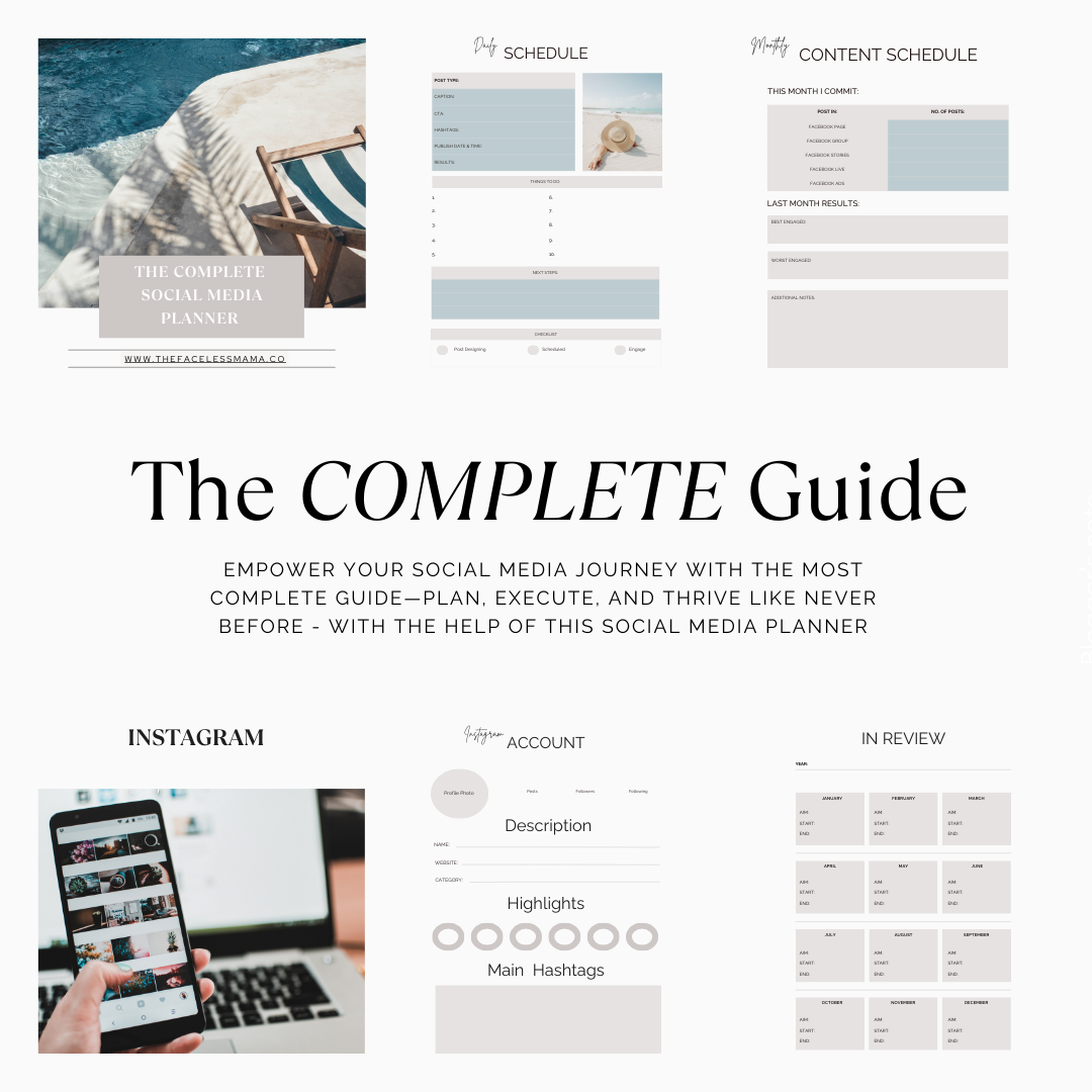 The COMPLETE  SOCIAL MEDIA PLANNER  - maximize your social media presence