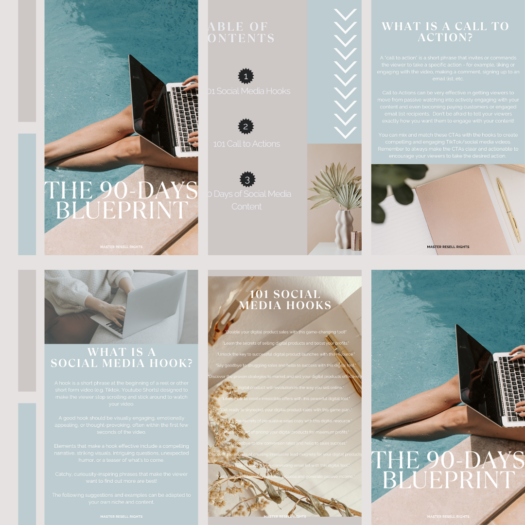 The 90-days BLUEPRINT   - DFY Blueprint - how, when & what to create and promote in your social media haven