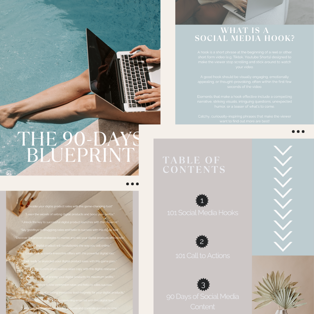 The 90-days BLUEPRINT   - DFY Blueprint - how, when & what to create and promote in your social media haven